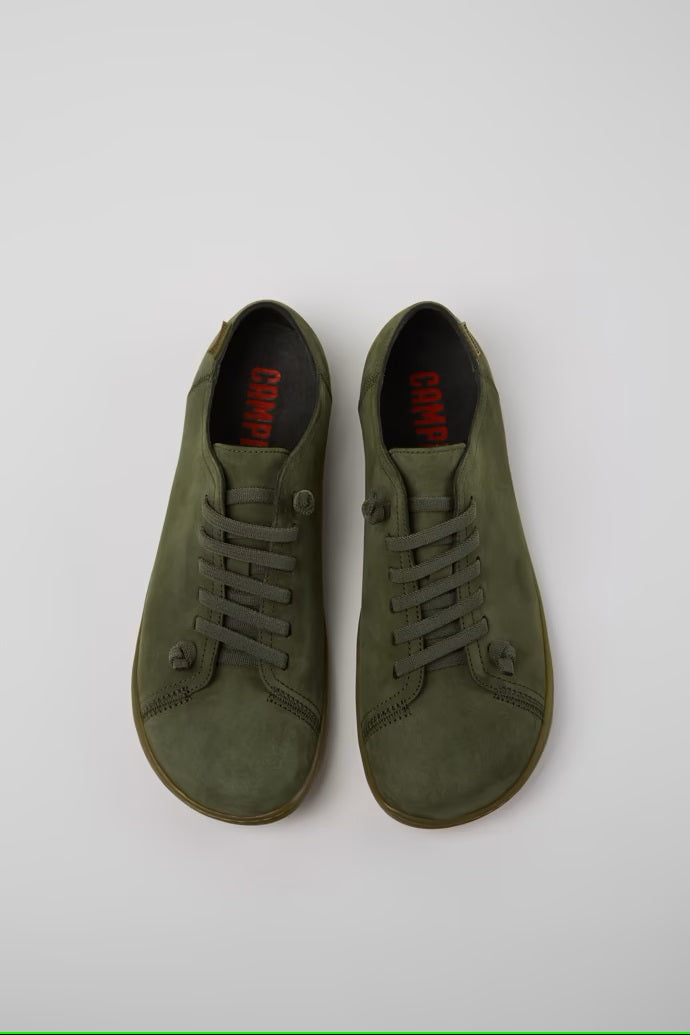 Camper Men's 17665 Peu Cami Nubuck Leather Sneakers Green