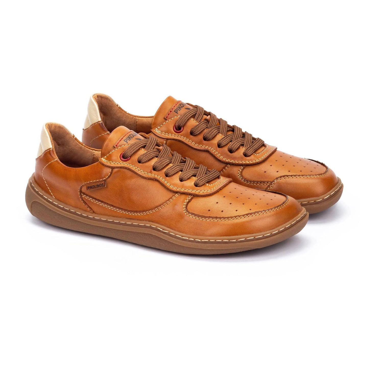 Pikolinos Men's Aranjuez U9F-6363C1 Leather Lace-Up Sneakers Brandy Brown