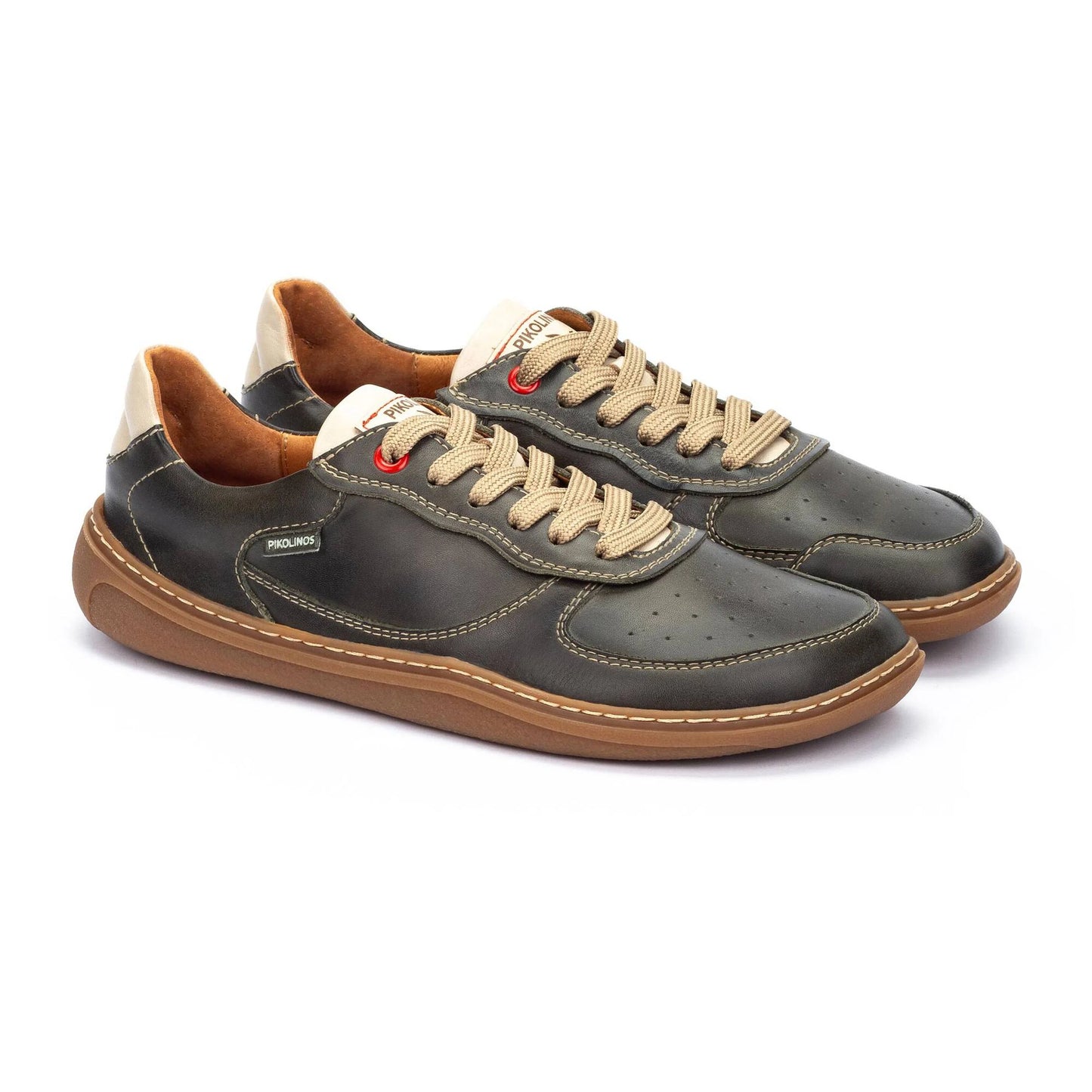 Pikolinos Men's Aranjuez U9F-6363C2 Leather Lace-Up Sneakers Pine Green