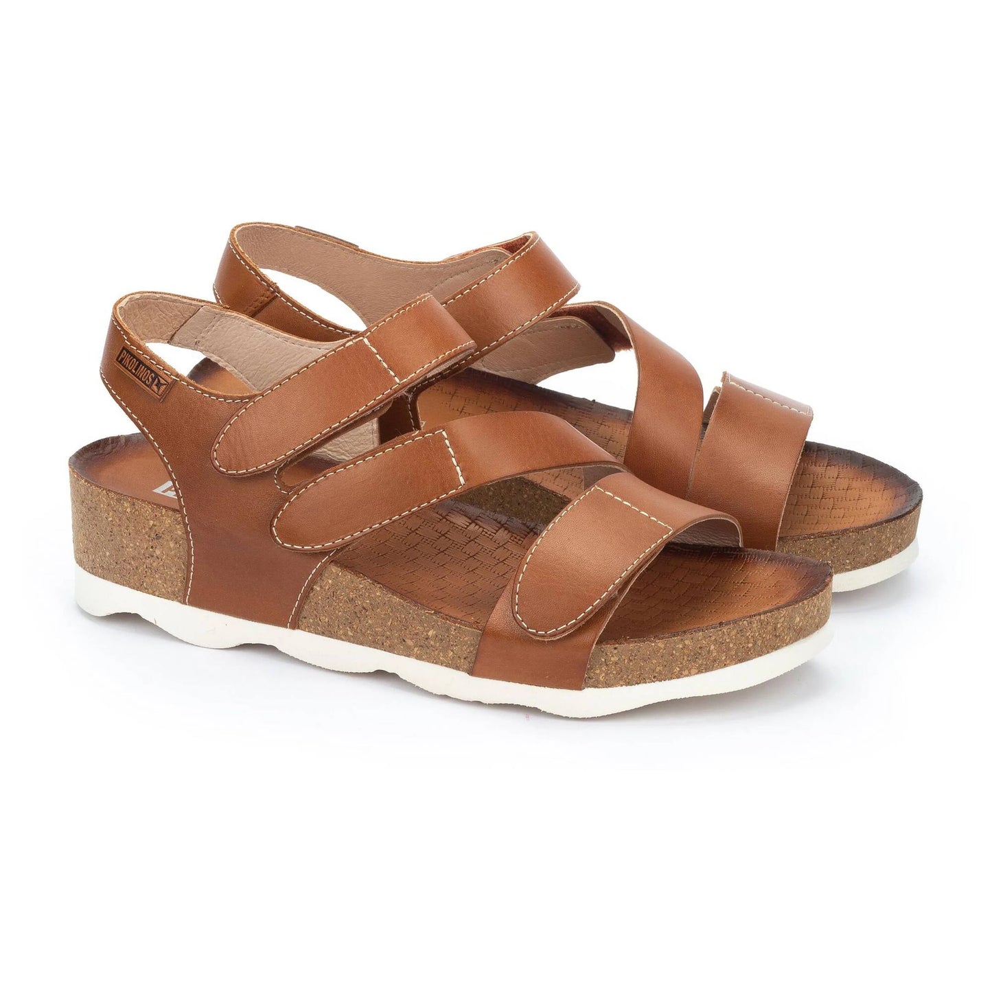 Pikolinos Women's Mahon W8E-0889 Leather Wedge Sandals Brandy Brown
