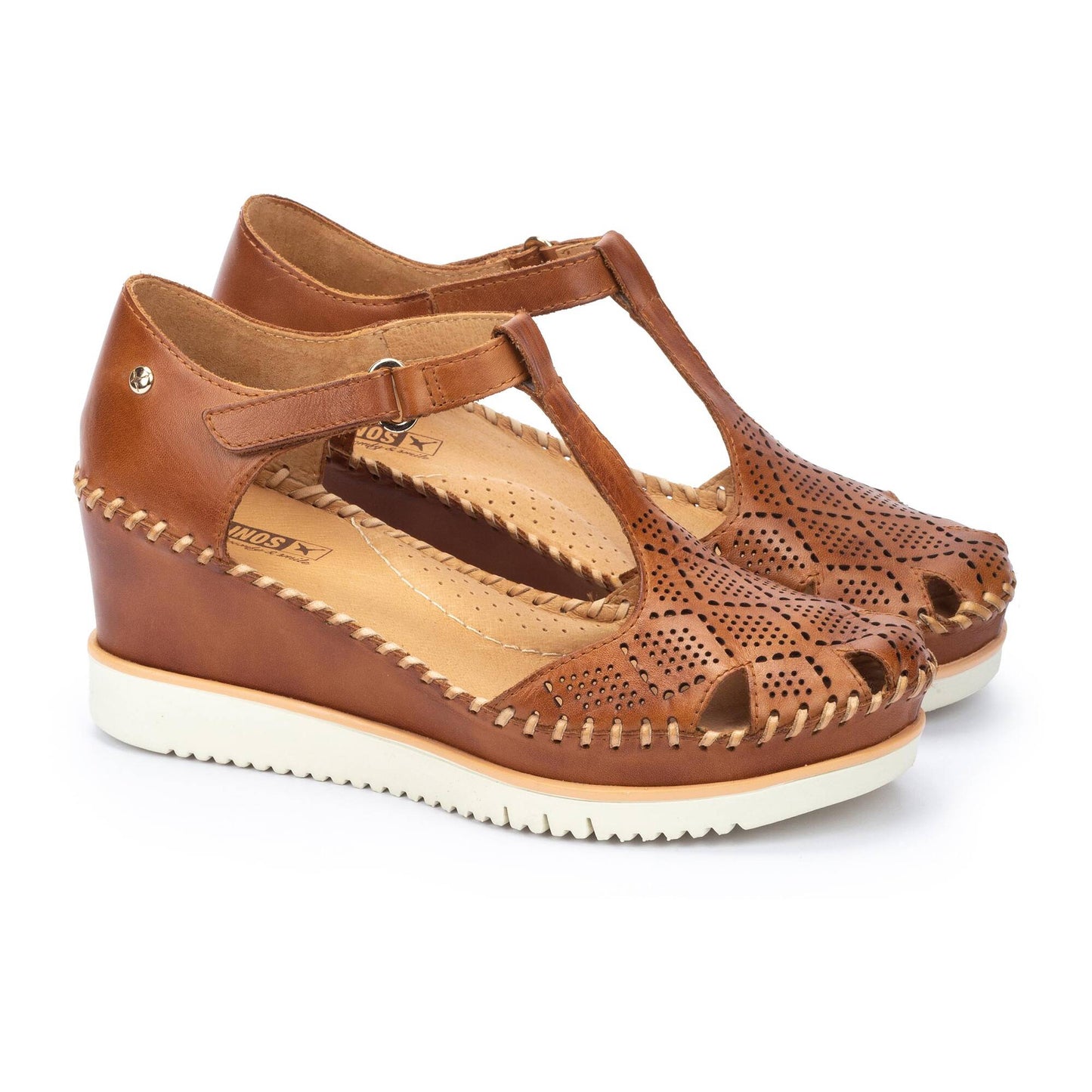 Pikolinos Women's W3Z-1991 Aguadulce Leather Wedge Sandals Brandy Brown