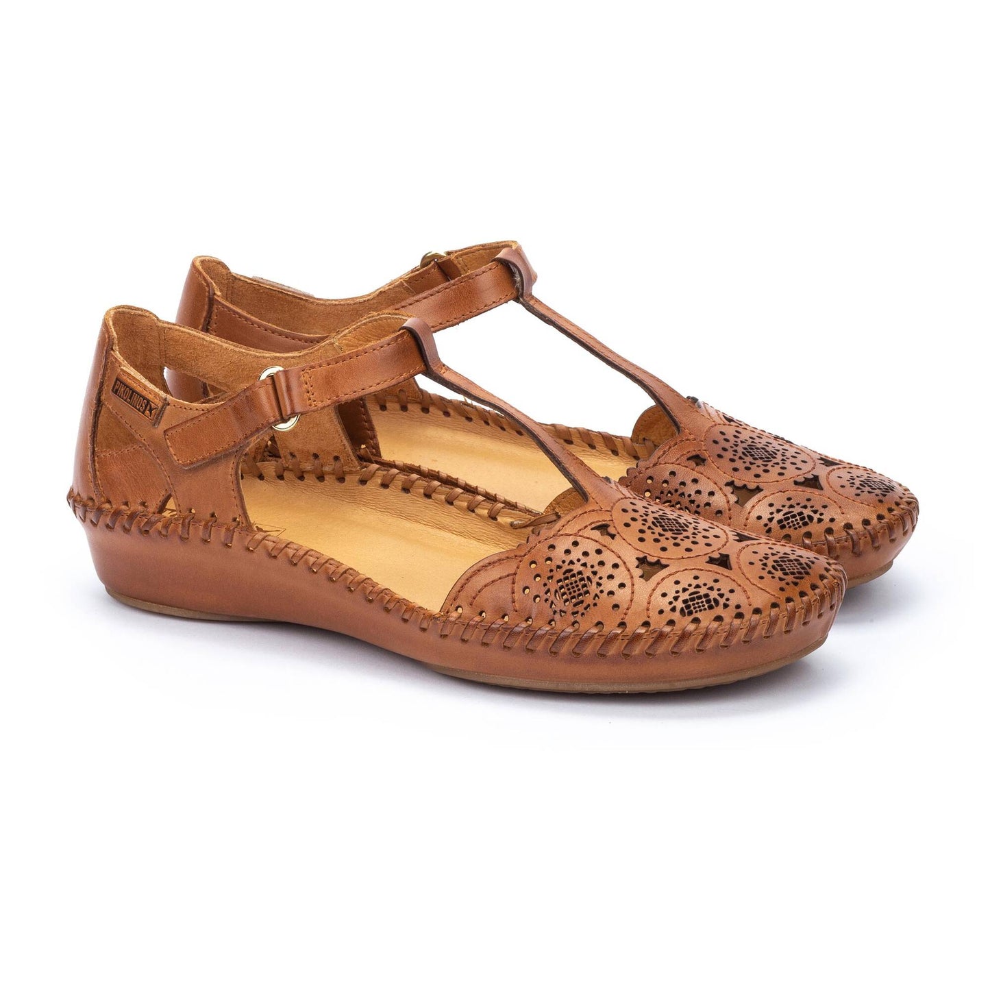 Pikolinos Women's 655-0734 P. Vallarta Leather Sandals Brandy Brown