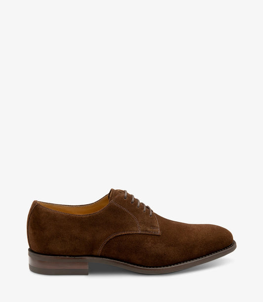 Loake Men's 205 Suede Leather Plain Derby Shoes Brown
