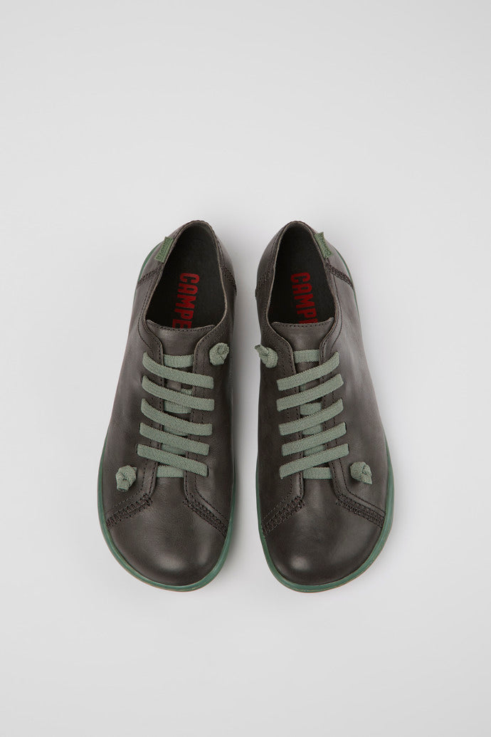 Camper Women's 20848 Peu Leather Lace-Up Casual Shoes Grey