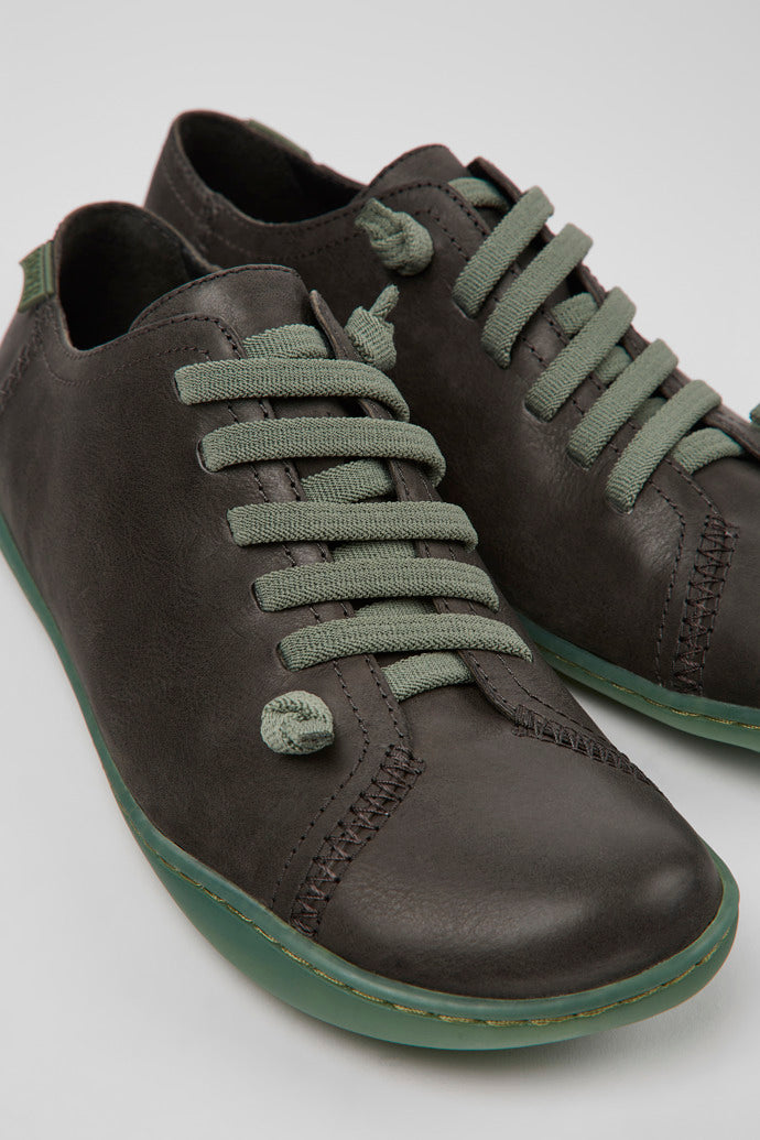 Camper Women's 20848 Peu Leather Lace-Up Casual Shoes Grey