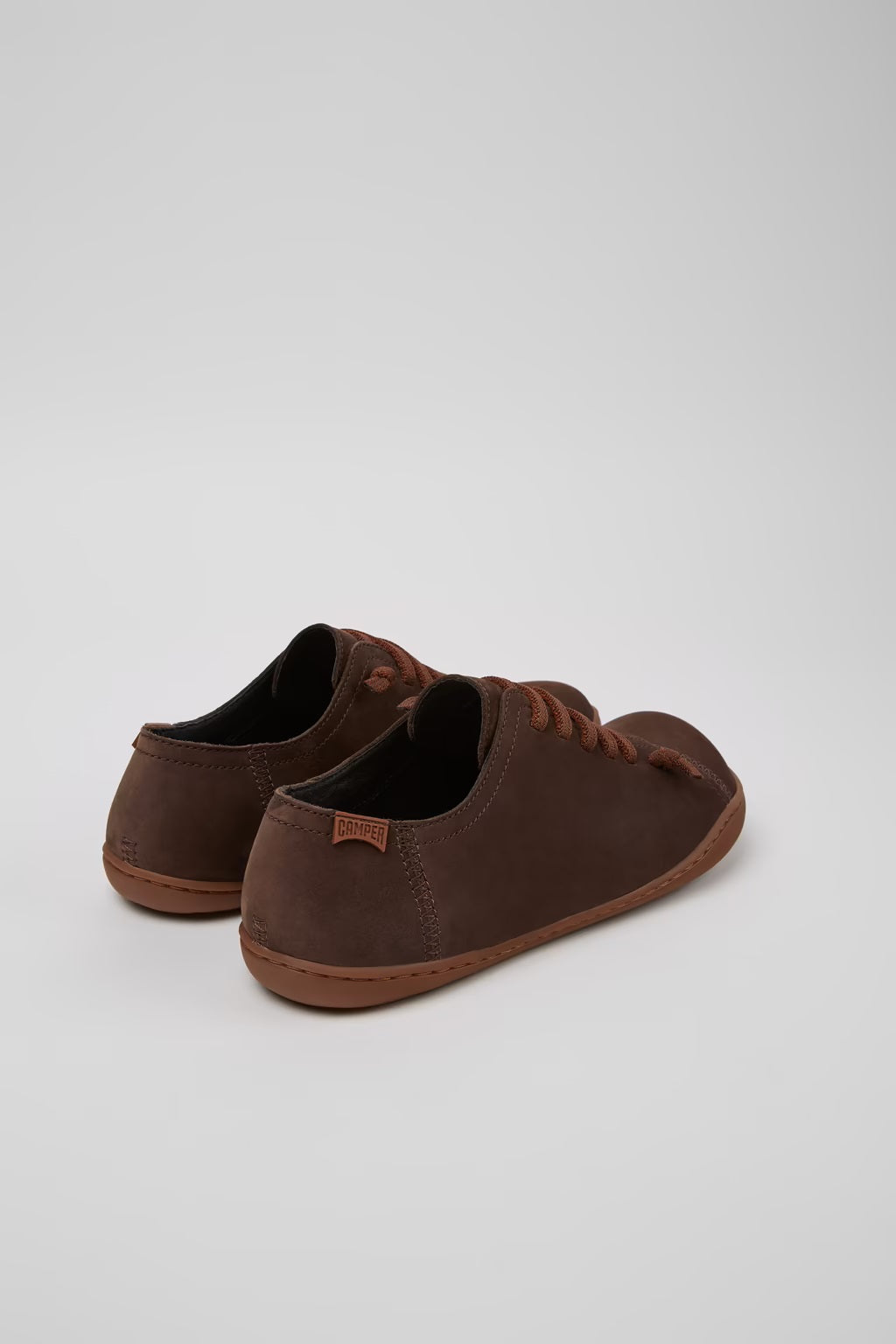 Camper Women's 20848 Peu Leather Lace-Up Casual Shoes Brown