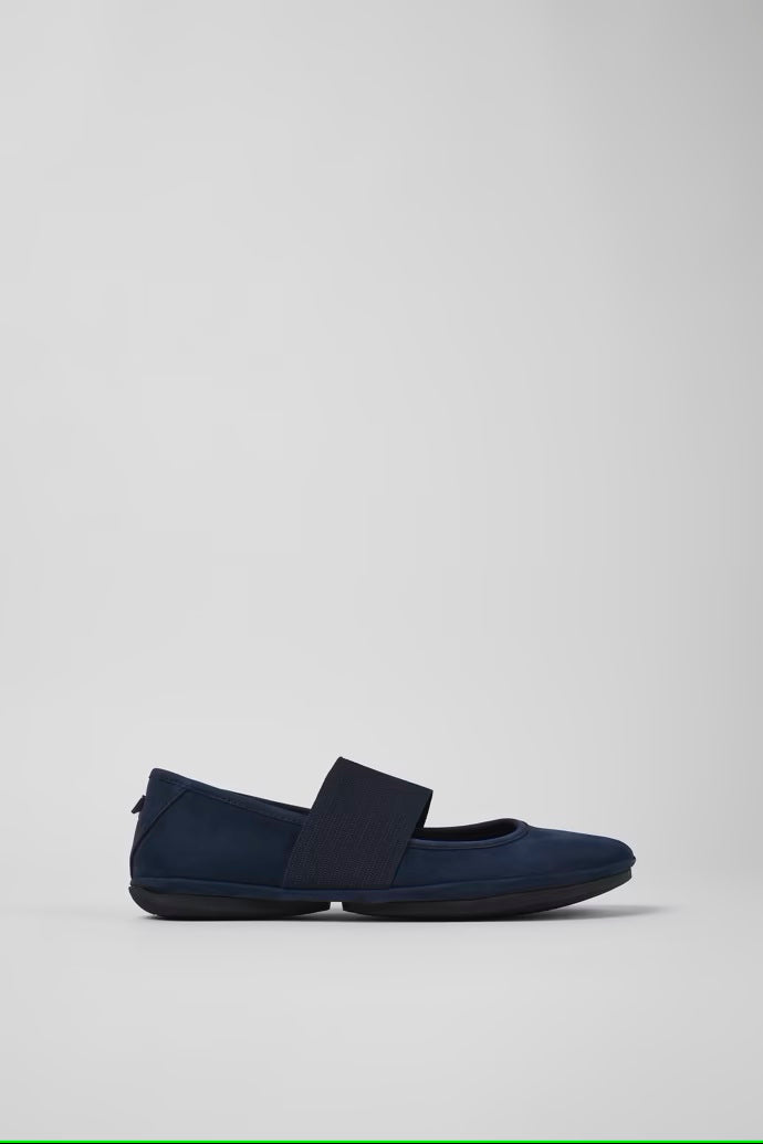 Camper Women's 21595 Right Leather Ballerina Shoes Blue Nubuck