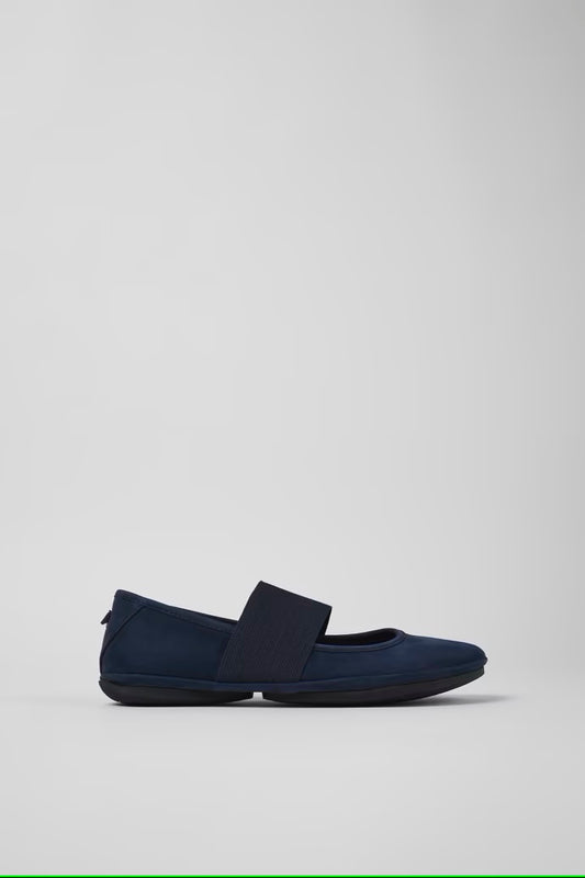 Camper Women's 21595 Right Leather Ballerina Shoes Blue Nubuck