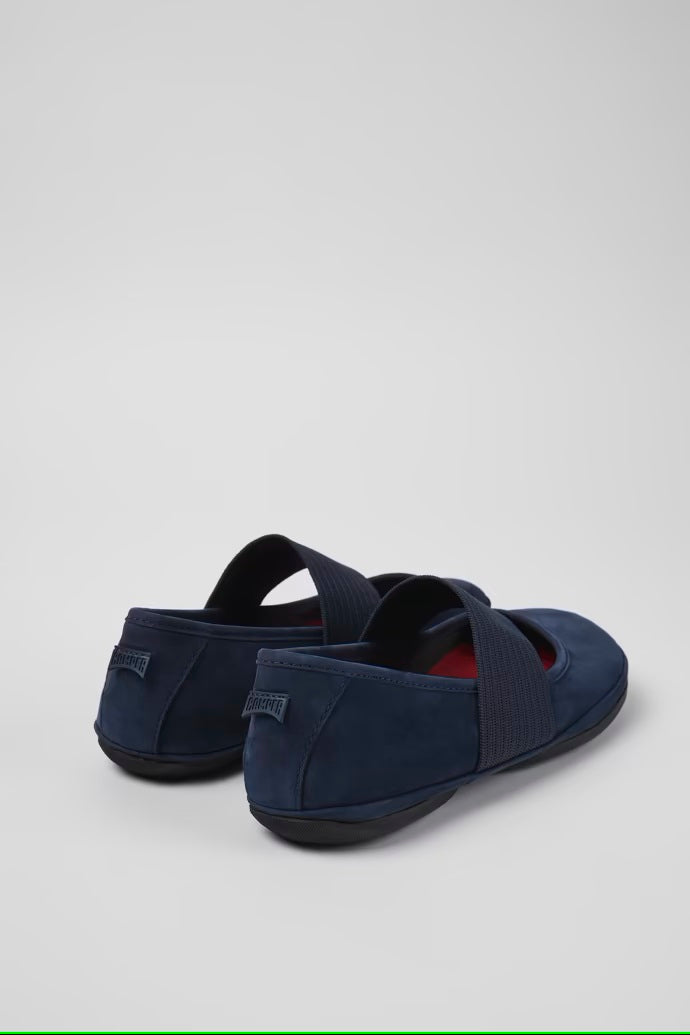Camper Women's 21595 Right Leather Ballerina Shoes Blue Nubuck