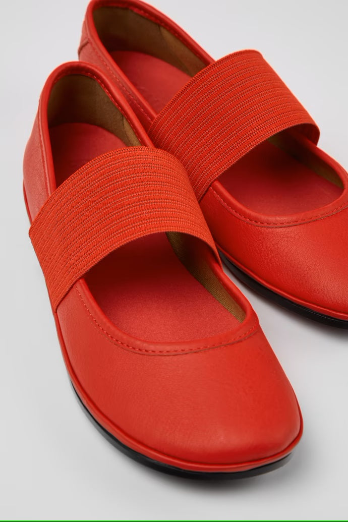 Camper Women's 21595 Right Leather Ballerina Shoes Red