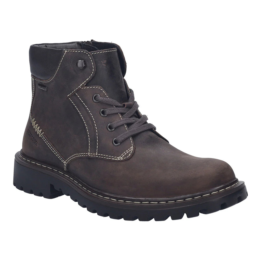 Josef Seibel Men's Chance 39 Waterproof Leather Casual Boots Moro Brown