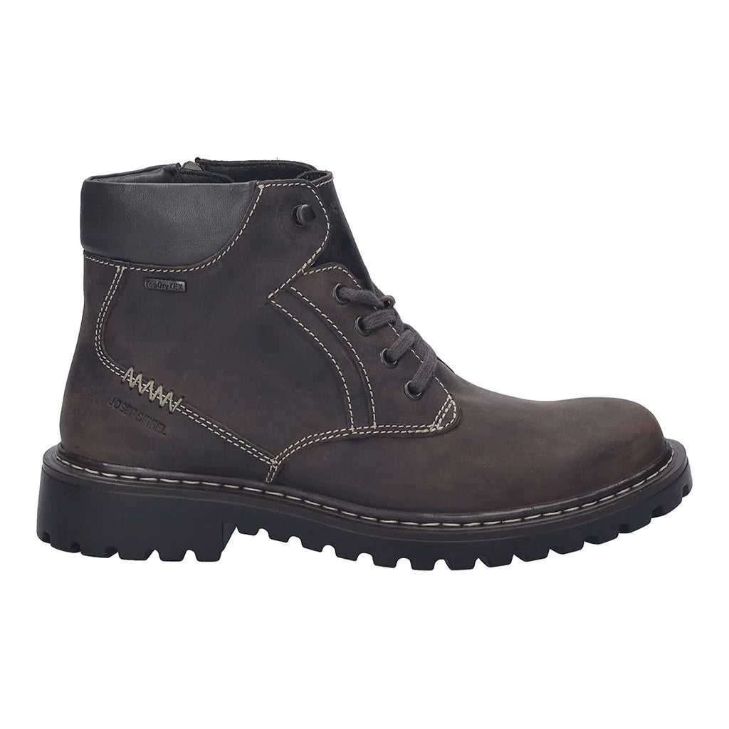 Josef Seibel Men's Chance 39 Waterproof Leather Casual Boots Moro Brown
