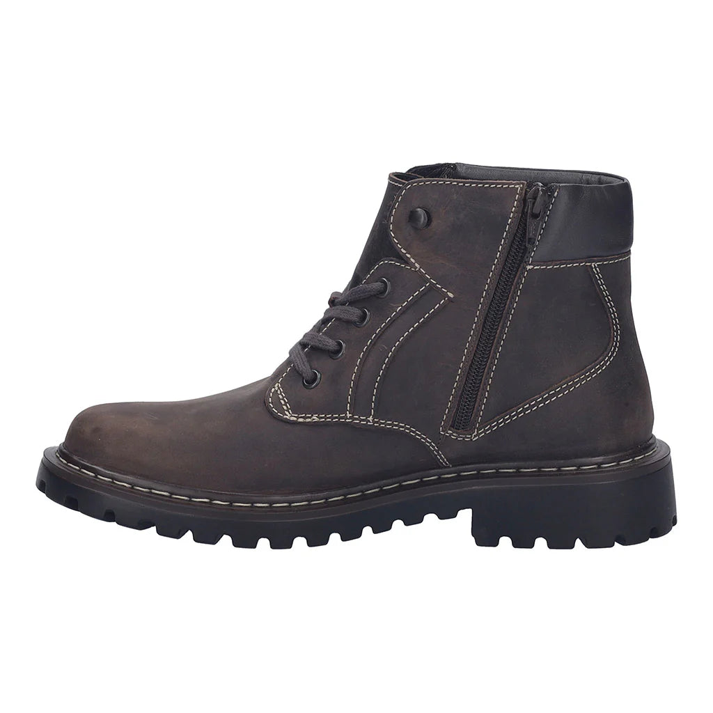 Josef Seibel Men's Chance 39 Waterproof Leather Casual Boots Moro Brown