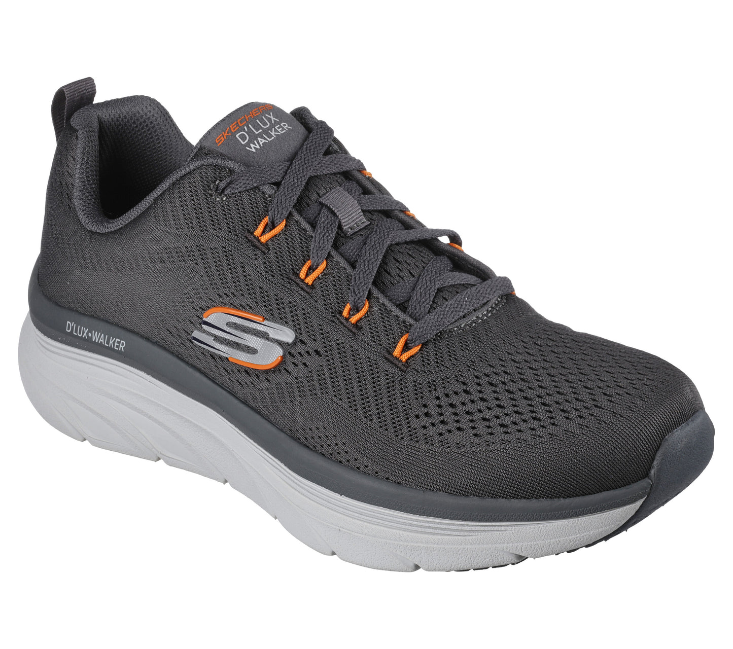 Skechers Men's 232364/CCOR Relaxed Fit: D'Lux Walker - Meerno Trainers Charcoal Orange