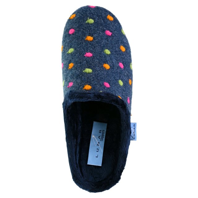 Lunar Women's KLA221 BK Peanut Navy Mule Slipper