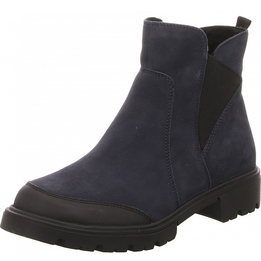 Caprice Women's 9-25451-41 Leather Suede Ankle Boots Ocean Blue