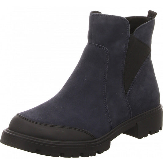Caprice Women's 9-25451-41 Leather Suede Ankle Boots Ocean Blue