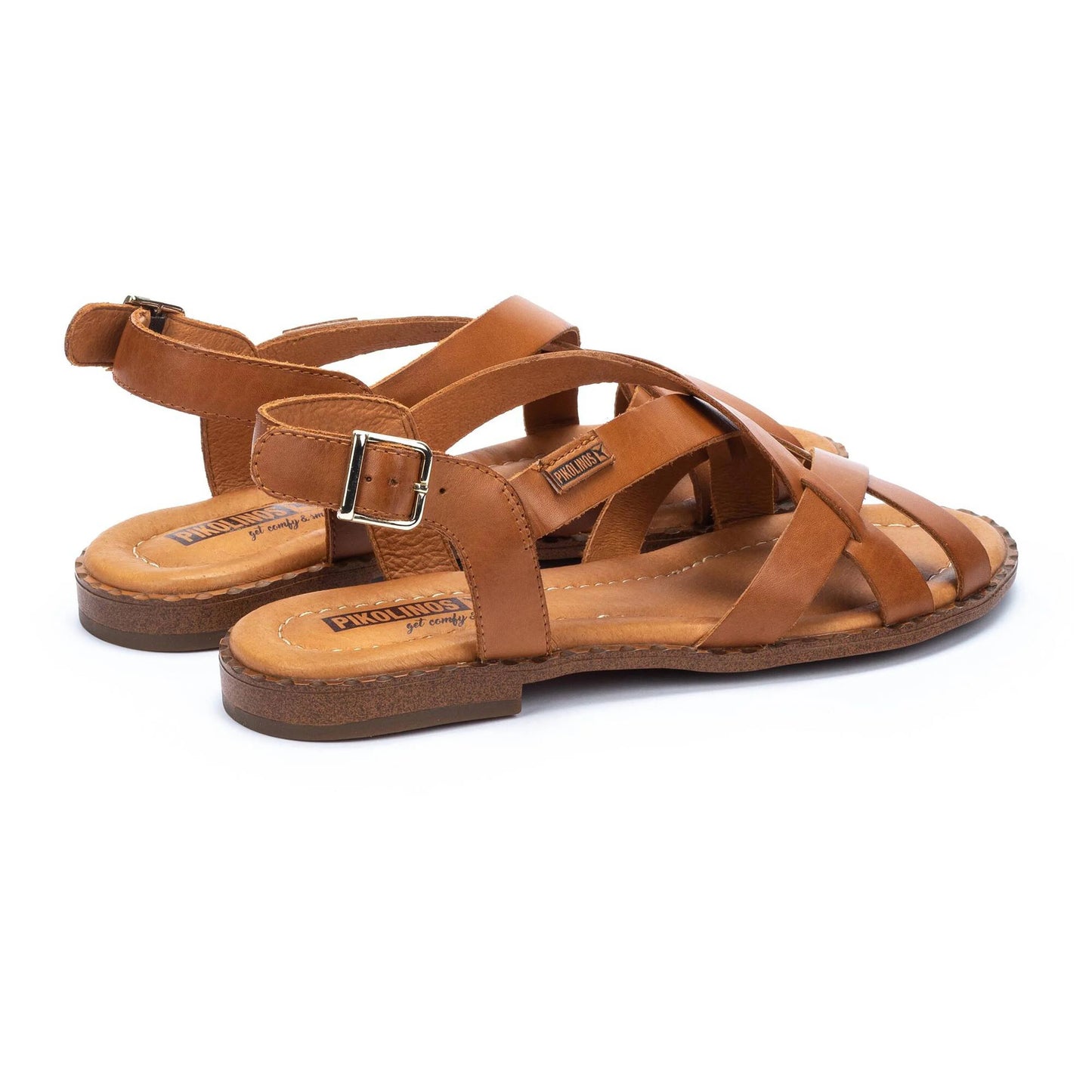 Pikolinos Women's Algar W0X-0556ST Leather Sandals Brandy Brown