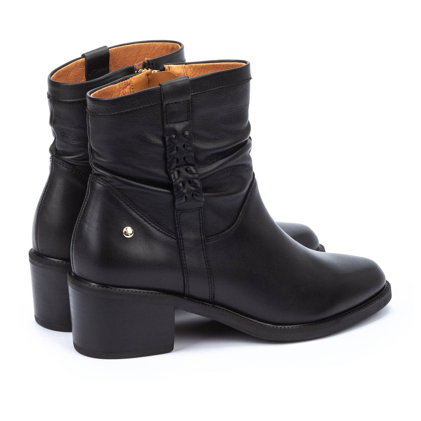 Pikolinos Women's Bararot W2D-8891 Leather Slouch Ankle Boots Black