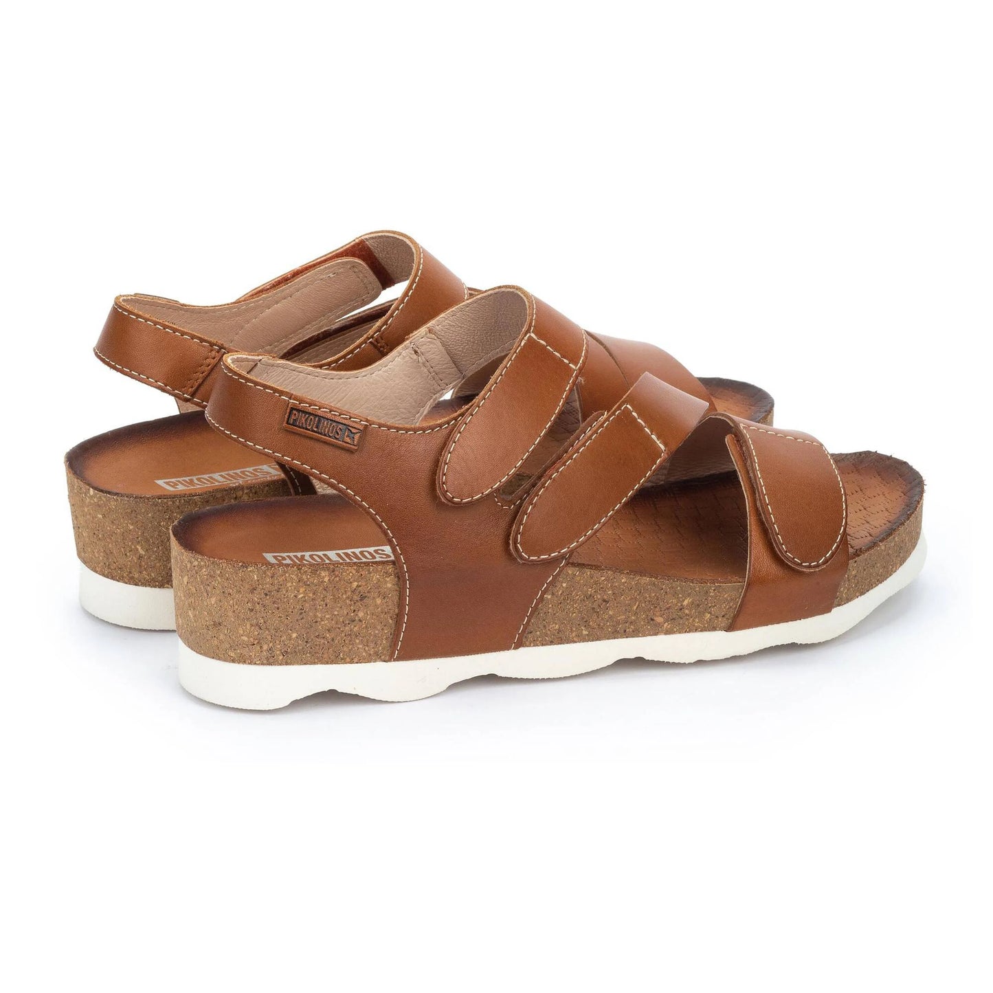 Pikolinos Women's Mahon W8E-0889 Leather Wedge Sandals Brandy Brown