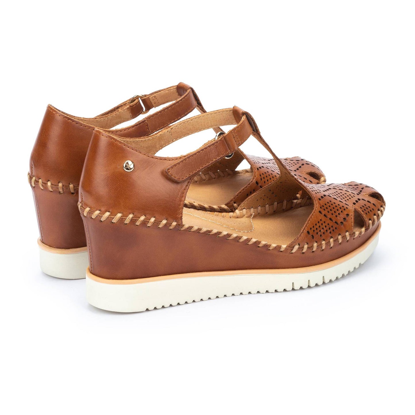 Pikolinos Women's W3Z-1991 Aguadulce Leather Wedge Sandals Brandy Brown