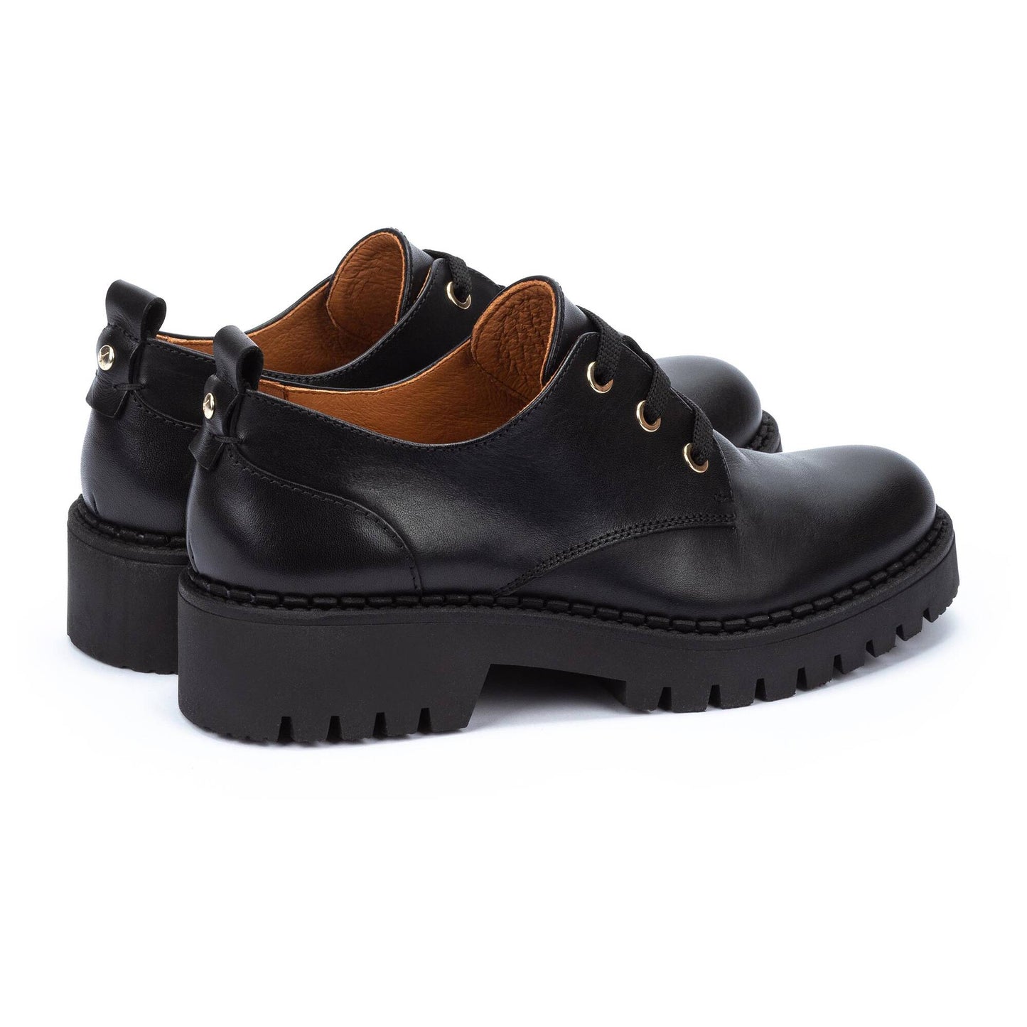 Pikolinos Women's Aviles W6P-4632 Leather Platform Derby Shoes Black
