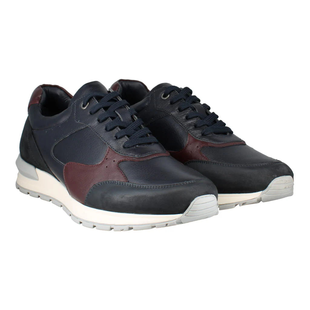 Josef Seibel Men's Carry 01 Leather Casual Sneaker Shoes Blue