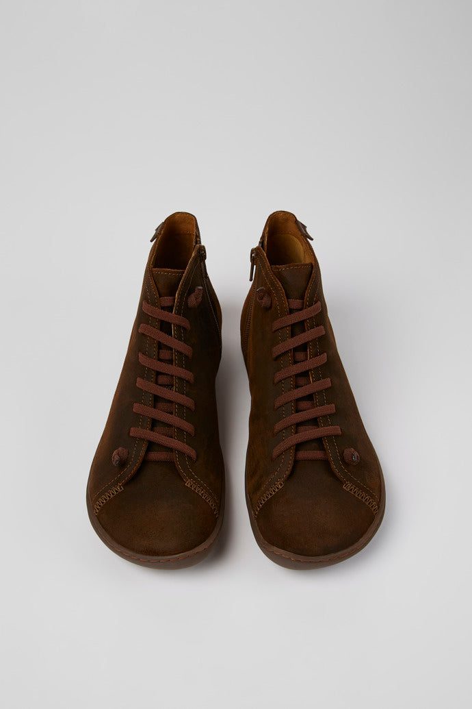 Camper Men's 36411 Peu Nubuck Leather Ankle Boots Cola Brown