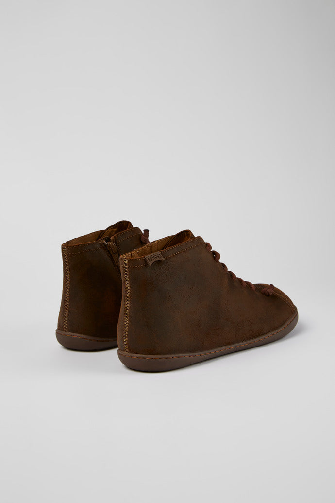 Camper Men's 36411 Peu Nubuck Leather Ankle Boots Cola Brown