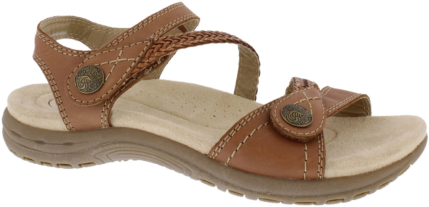 Free Spirit Women's 40564 Malibu Leather Sandals Walnut Brown