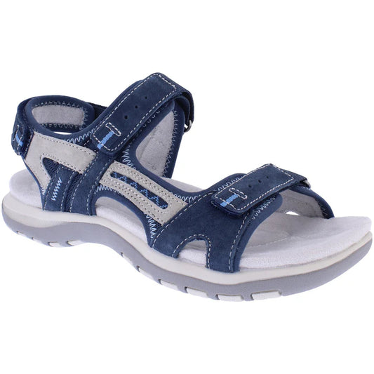 Free Spirit Women's 41063 Ziri Suede Leather Sandals Navy Blue / Multi