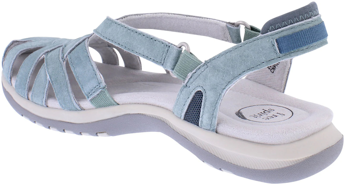 Free Spirit Women's 41089 Alexa Suede Leather Sandals Moroccan Blue