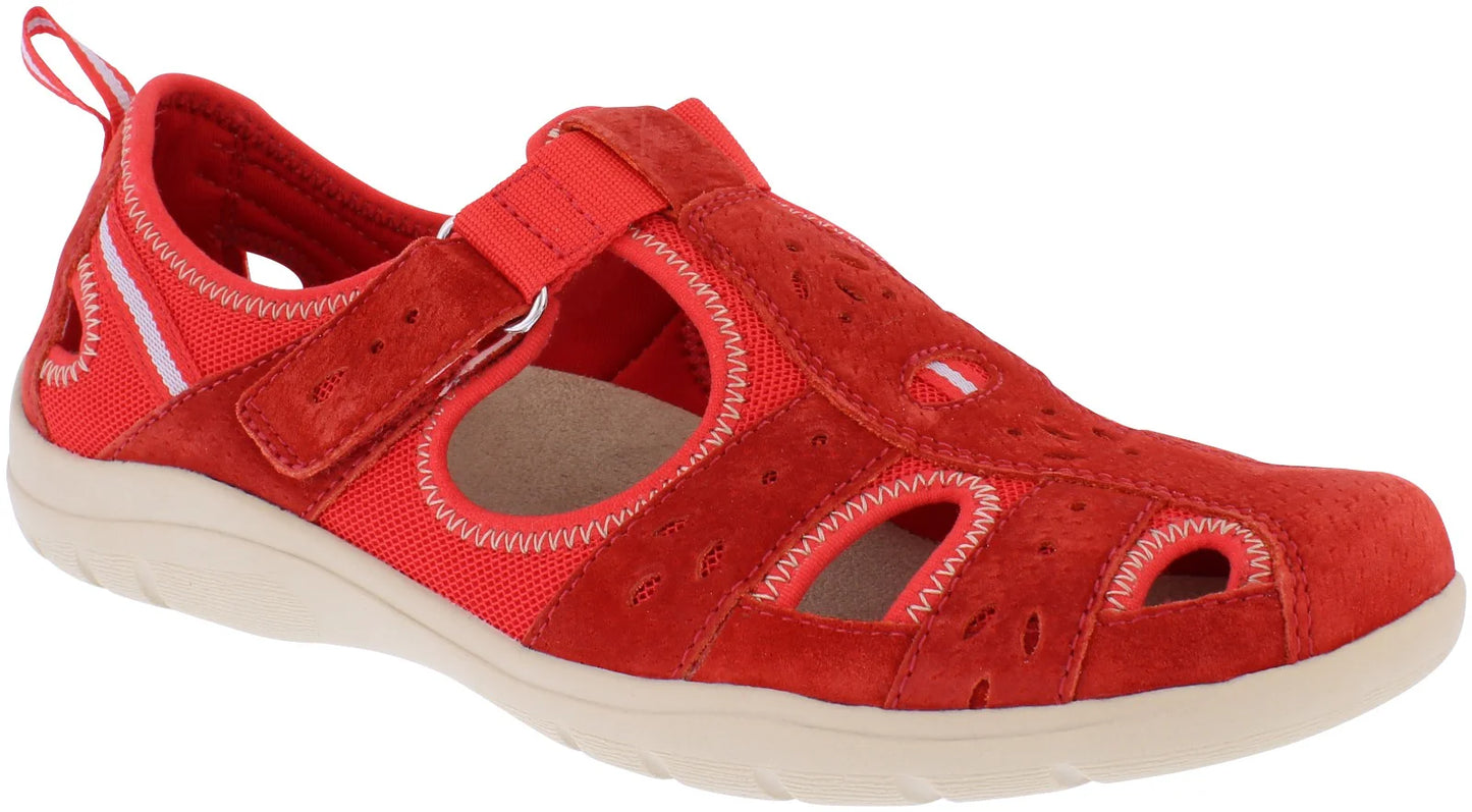 Free Spirit Women's 41320 Cleveland Suede Leather Shoes Fiery Red