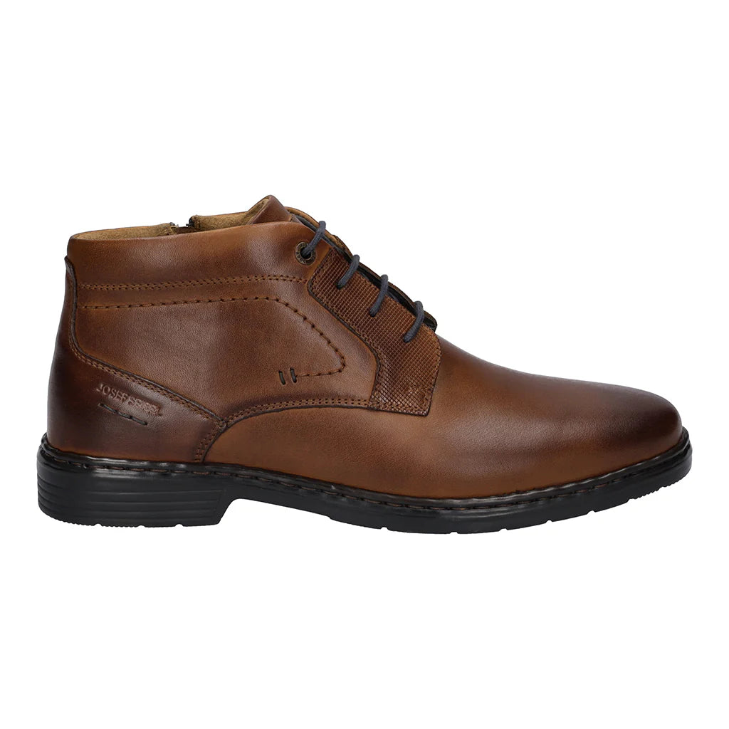 Josef Seibel Men's Alastair 17 Leather Casual Boots Cognac Brown
