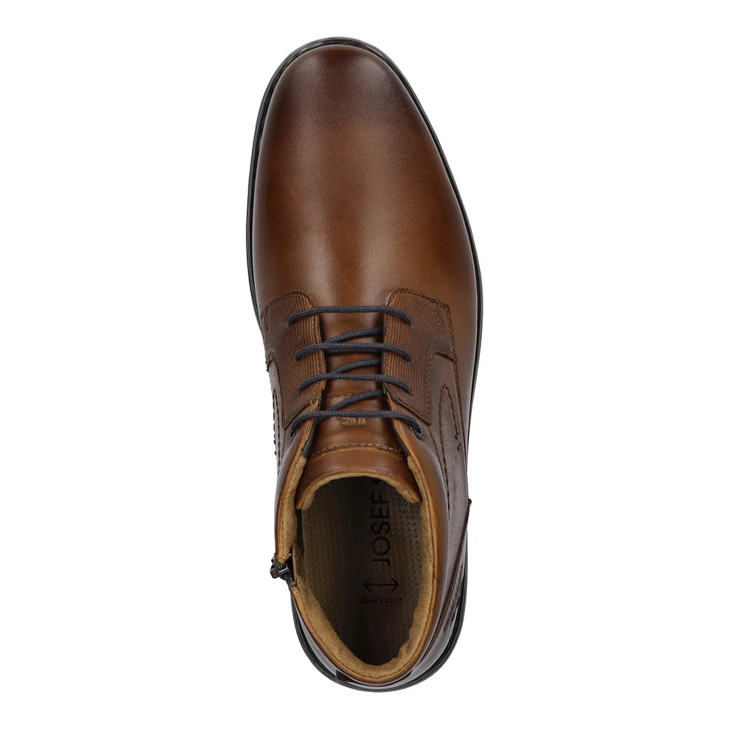 Josef Seibel Men's Alastair 17 Leather Casual Boots Cognac Brown