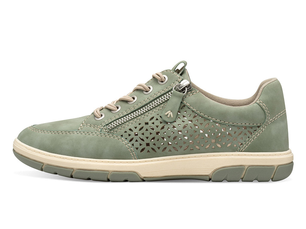 Jana Women's 8-23665-44 Low Lace-Up Sneakers Sage Green
