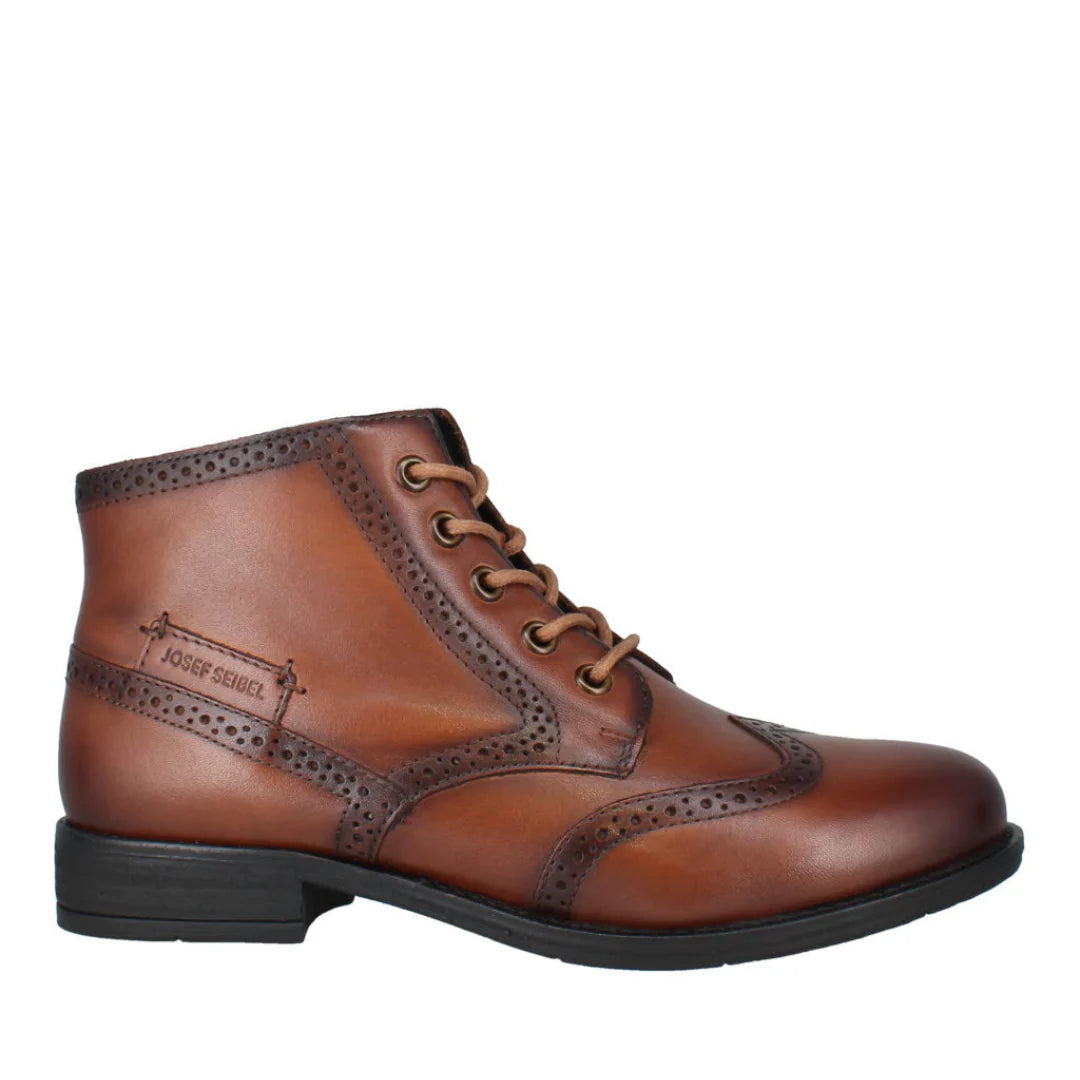 Josef Seibel Women's Simona 08 Casual Leather Ankle Boots Cognac Brown