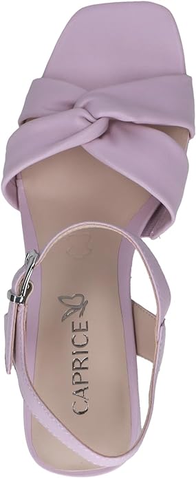 Caprice Women's 9-28316-42 Leather Block Heel Sandals Lavender Nappa