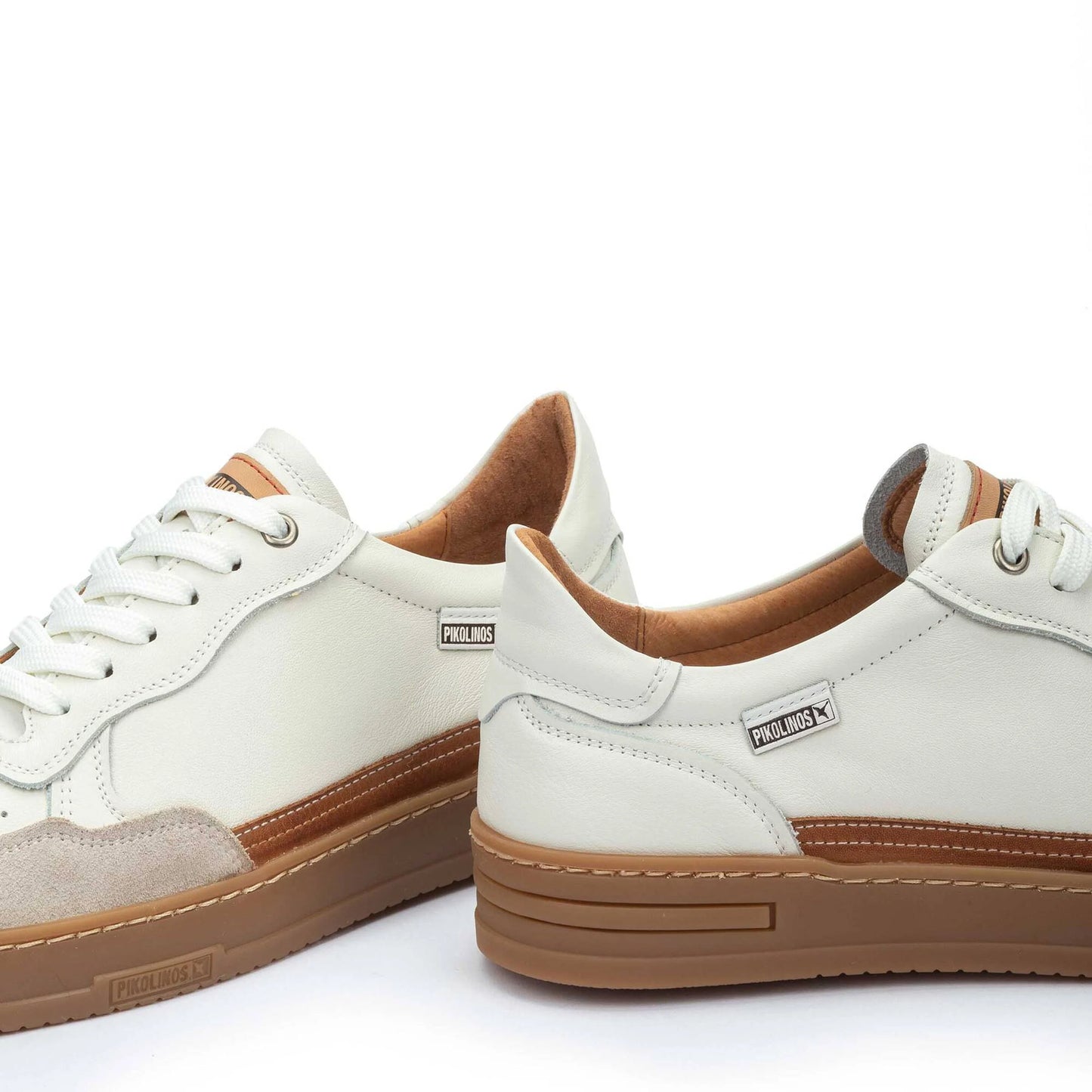 Pikolinos Men's Xativa M1K-6383C1 Leather Lace-Up Trainers Off White
