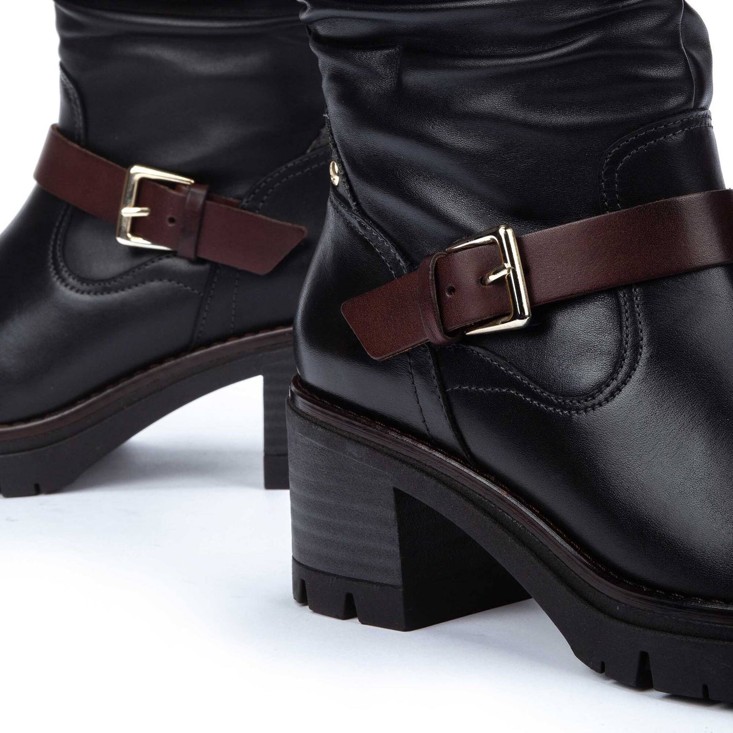 Pikolinos Women's Soria WOB-8534C1 Leather Biker Boots Black