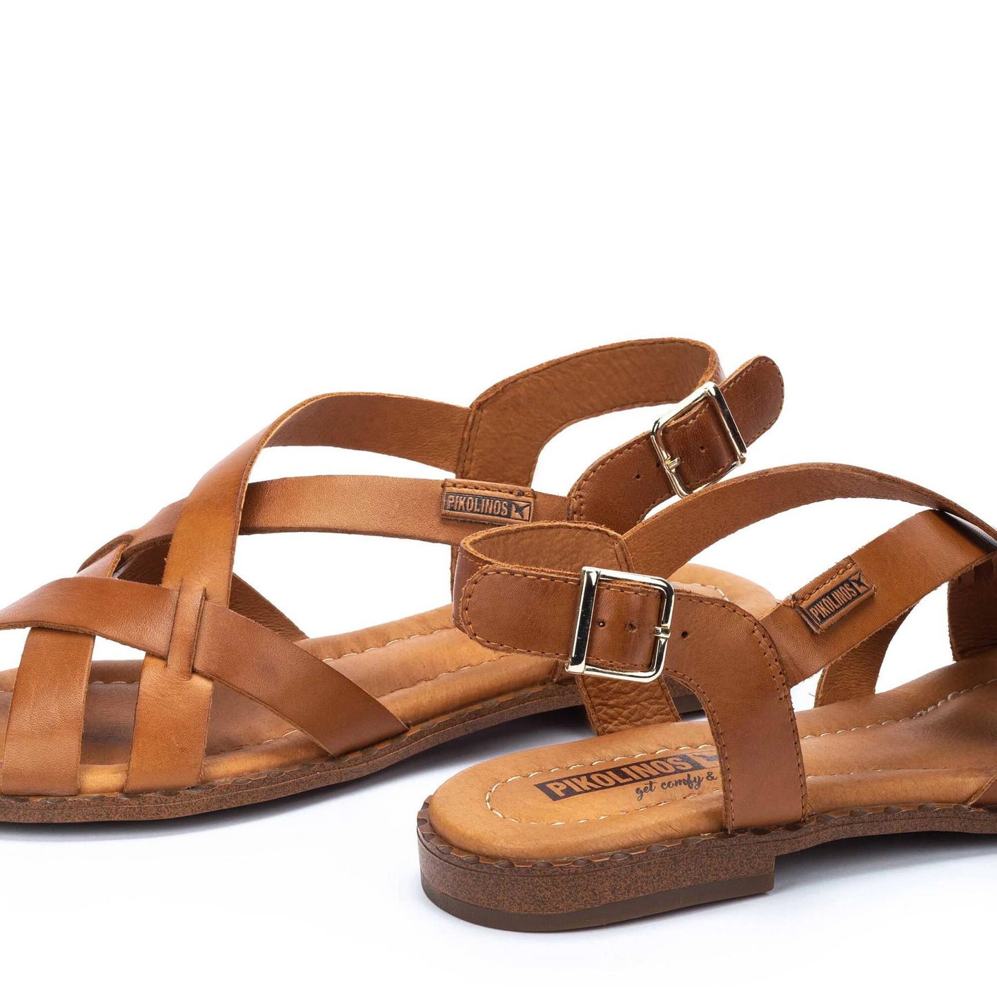 Pikolinos Women's Algar W0X-0556ST Leather Sandals Brandy Brown