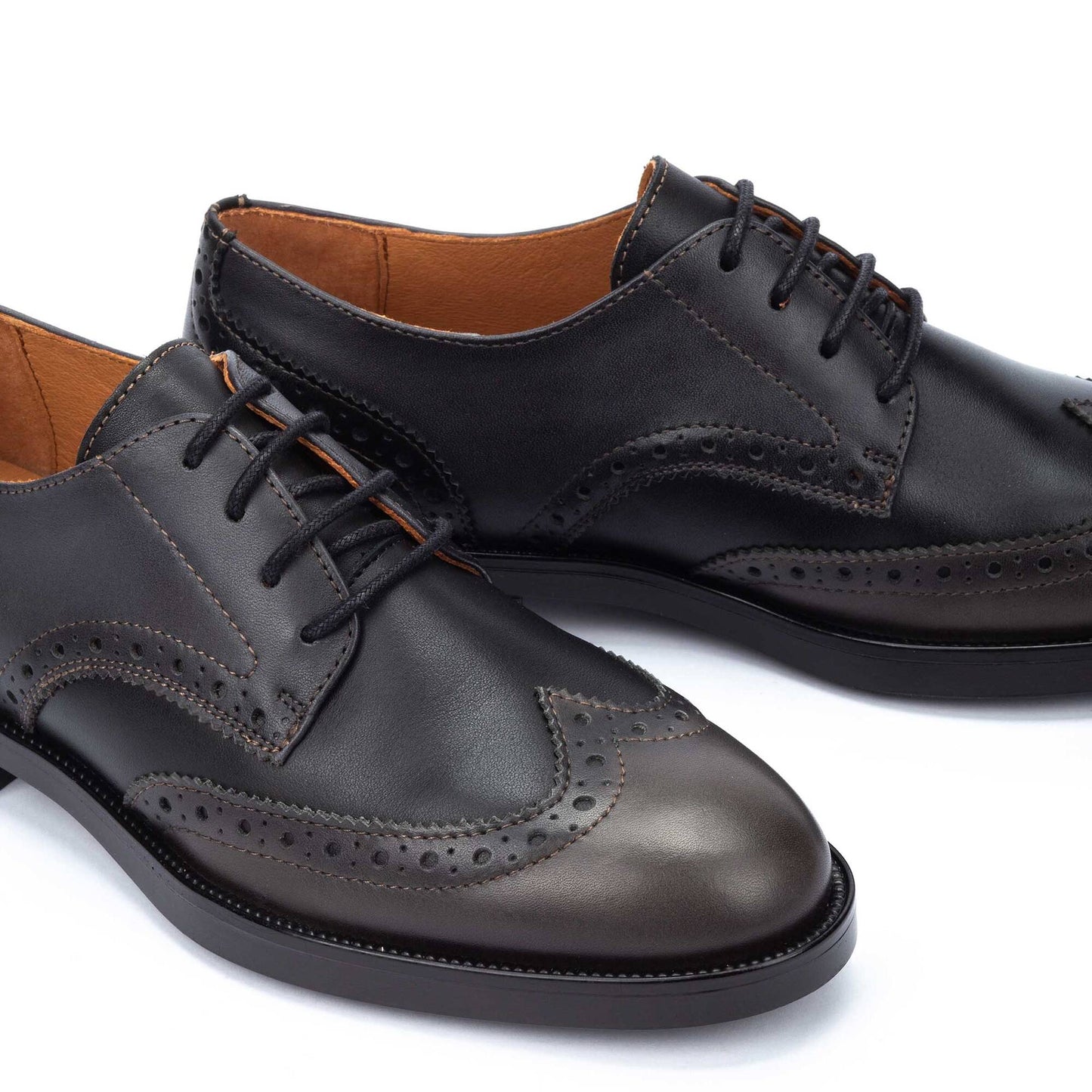Pikolinos Women's Puertollano W3C-4868C1 Leather Blucher Shoes Lead Black