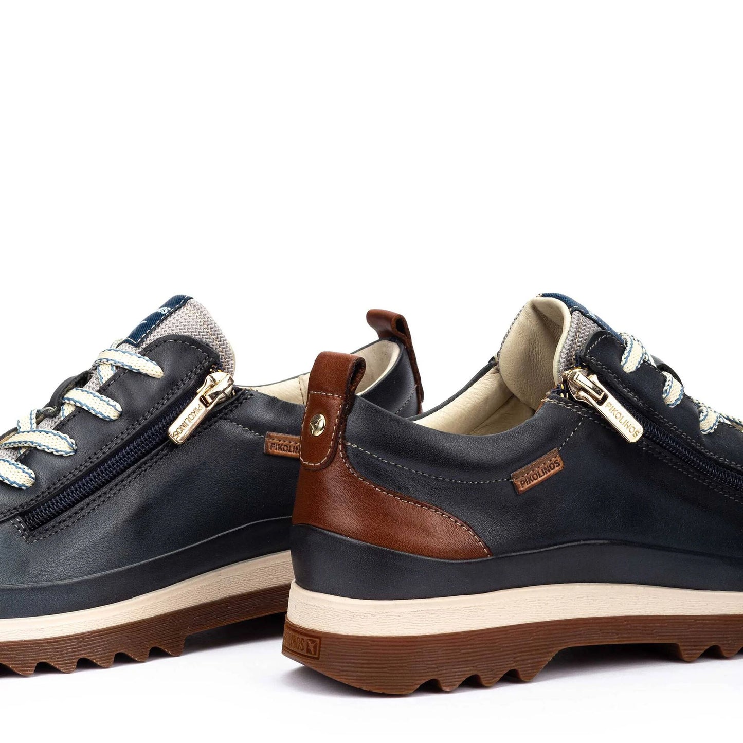 Pikolinos Women's Vigo W3W-6979 Leather Zip Casual Shoes Ocean Blue