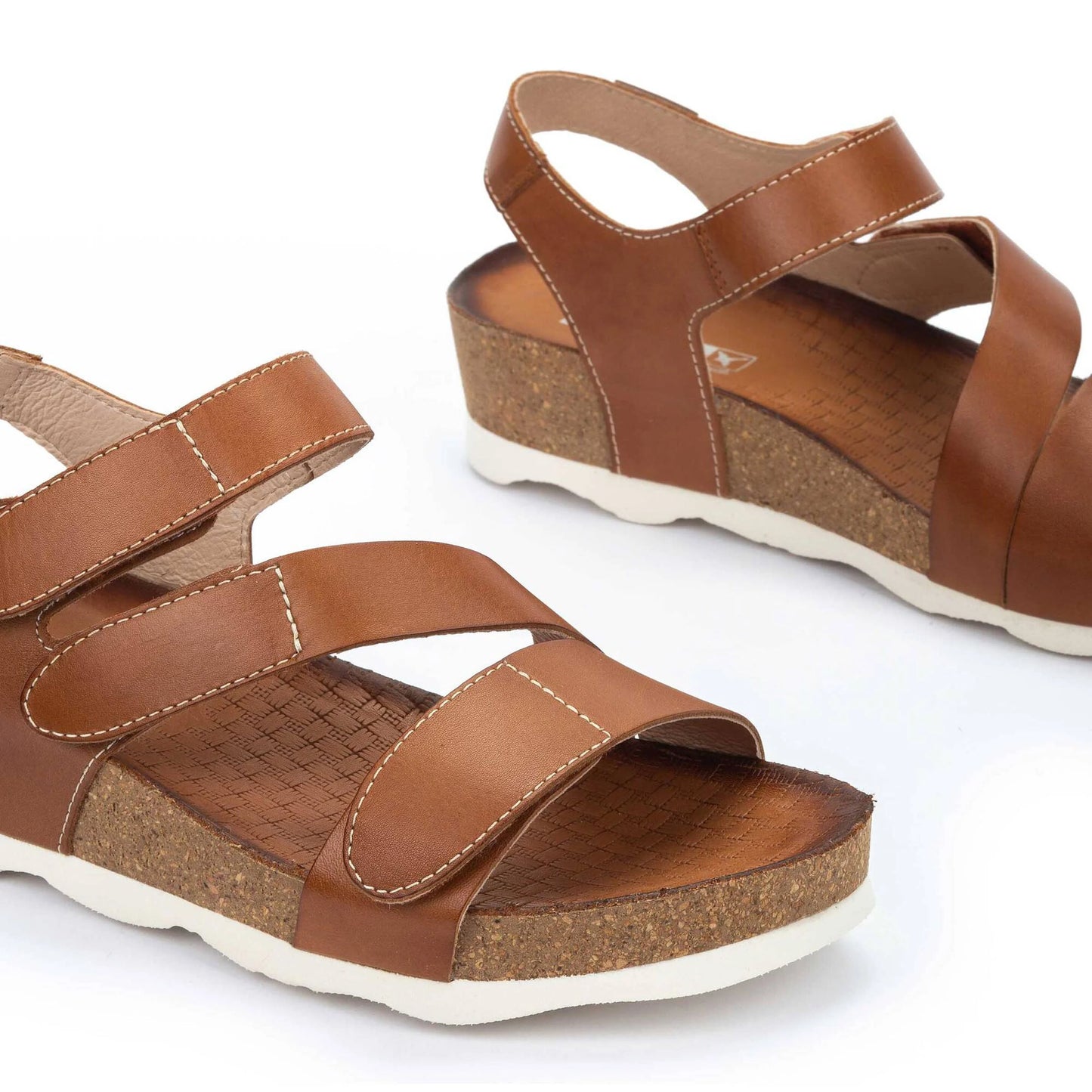 Pikolinos Women's Mahon W8E-0889 Leather Wedge Sandals Brandy Brown