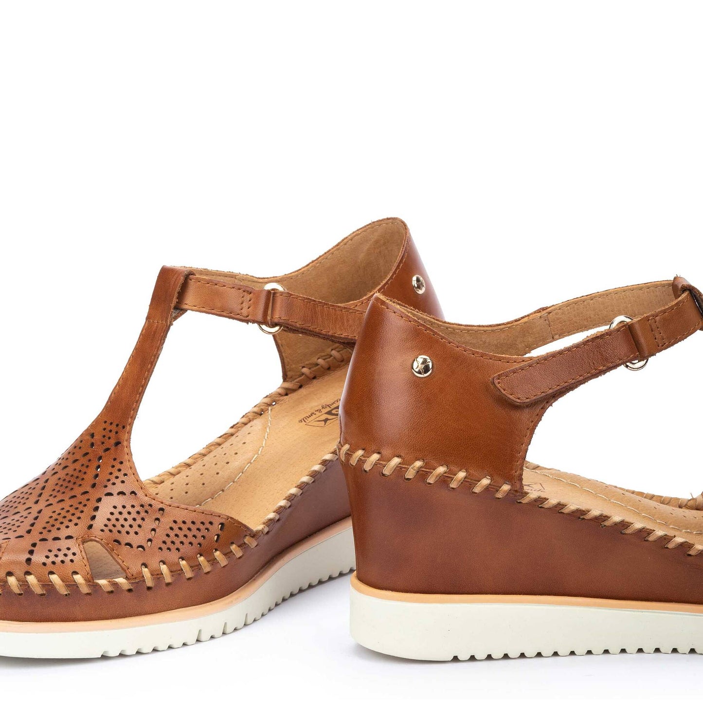 Pikolinos Women's W3Z-1991 Aguadulce Leather Wedge Sandals Brandy Brown