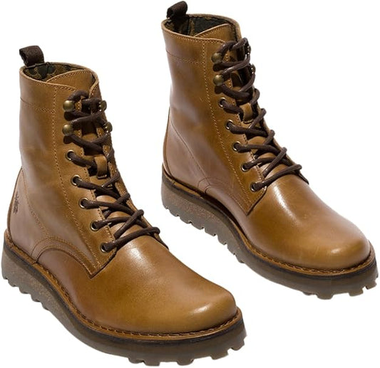Fly London Men's TARK128FLY Leather Ankle Boots Camel Brown