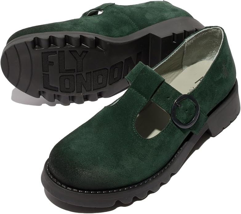 Fly London Women's RUFE491FLY Mary Jane Suede Leather - Forest Green