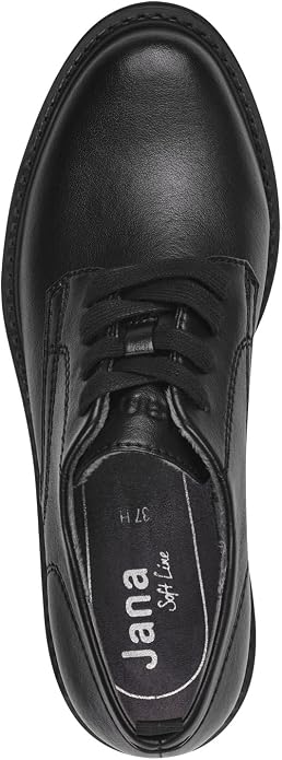 Jana Women's 8-23773-41 Leather Lace-Up Comfort Shoes Black