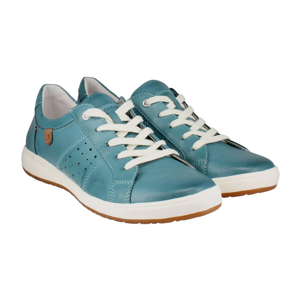 Josef Seibel Women's Caren 01 Casual Leather Trainers Azur Blue