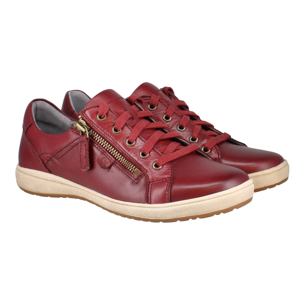 Josef Seibel Women's Caren 12 Leather Fashion Trainers Bordo Red